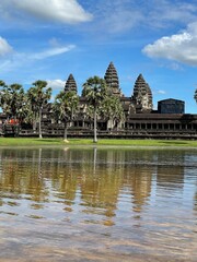 Naklejka premium Angkor Archaeological Park, Siem Reap, Cambodia. Angkor Wat in the background