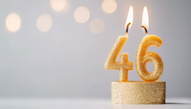 Burning birthday candle for the forty-sixth birthday 