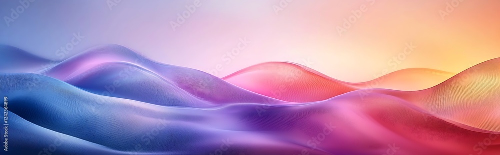 Poster an abstract grainy gradient background with gentle waves, perfect for designs that require a soft an