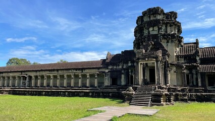 Fototapeta premium Angkor Archaeological Park, Siem Reap, Cambodia. Angkor Wat Park Territory, Old Temple