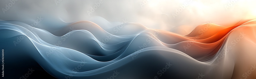 Poster an abstract grainy gradient background with gentle waves, perfect for designs that require a soft an