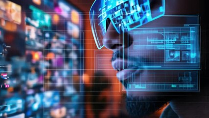 A holographic meeting displayed on a smartphone screen, demonstrating future work collaboration tools that blend mobile technology and mixed reality.