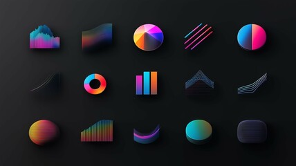 グラフのアイコン素材