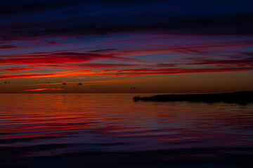 Atardecer en el mar