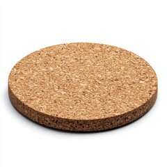 Natural Cork Coaster Round, Textured, and Eco Friendly, Generative AI.