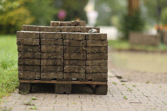 Pile of bricks on a pallet