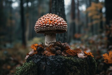 Autumn mushroom forest floor nature photography
