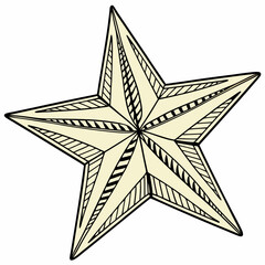 A star vector design on a white background