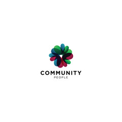 Abstract Community Logo Design Colorful Unity Symbol