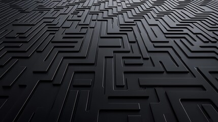 Micro Labyrinth Pattern Etched on a Dark Surface