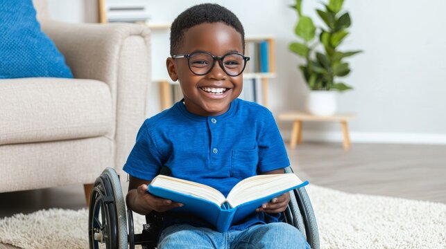 Empowering Inclusion: Visually Impaired Child Enjoying Raised Text Book in Supportive Environment