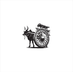 Fototapeta premium Black silhouette wheel vector