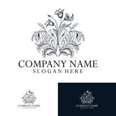 LOGO FLOWER DRAW COMPANY SPA BEAUTY NATURAL