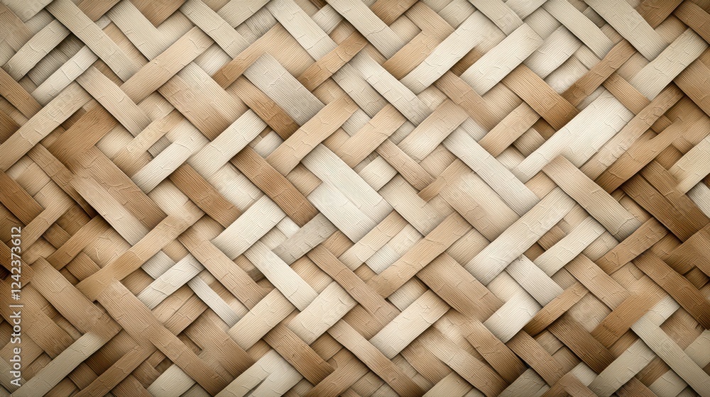 Aufkleber rustic wooden wall with intricate square pattern, ideal background texture for design projects