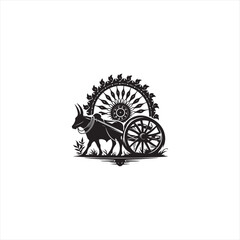 Fototapeta premium Black silhouette wheel vector