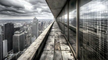 Skyline Cityscape View from Highrise Building