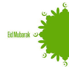 Design vector illustration of eid mubarak on white background. Abstract symbol design.