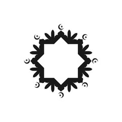 Fototapeta premium Abstract ramadan symbol on white background. Moon and stars.