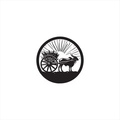 Fototapeta premium Black silhouette wheel vector