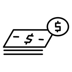 Simple Money Line Icon – Minimalist Financial Symbol