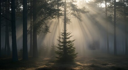 Obraz premium Whispers of the Morning Mist Generative AI