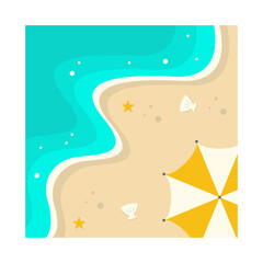 Beautiful Beach Background. Vector Illustration with Cartoon Design Concept