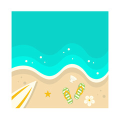 Beautiful Beach Background. Vector Illustration with Cartoon Design Concept