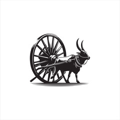 Fototapeta premium Black silhouette wheel vector