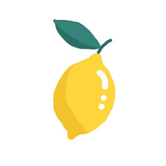 cute lemon illustration with white backgroud for healthy theme