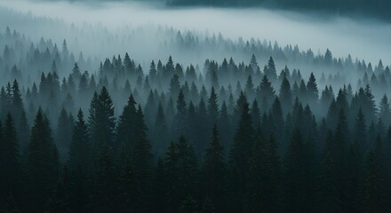 Obraz premium Serenity in the Fog Generative AI