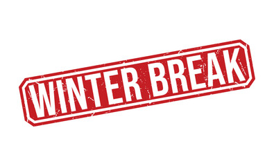 WINTER BREAK rubber stamp vector illustration on white background