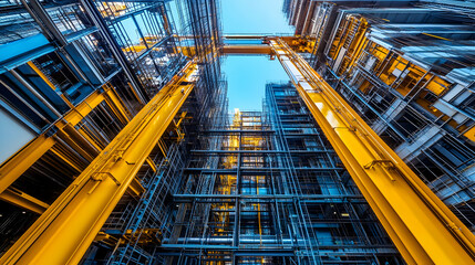 Industrial Structure Photo: Steel Beams and Cranes