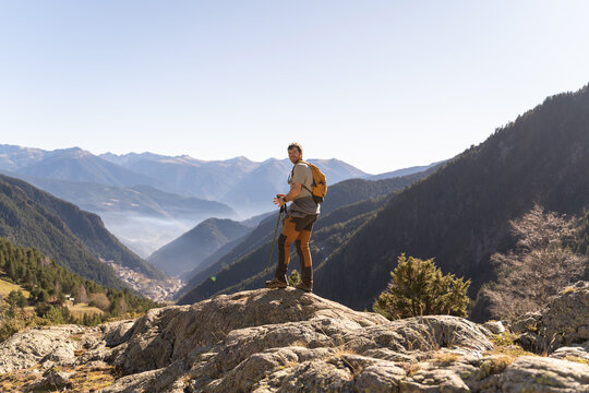 Hiker in High Mountain