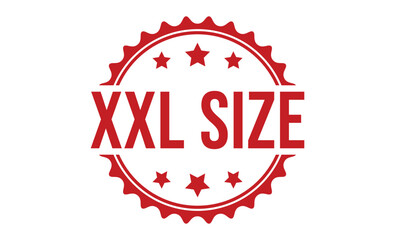 XXL SIZE Red rubber stamp on white background. XXL SIZE stamp sign. XXL SIZE stamp.