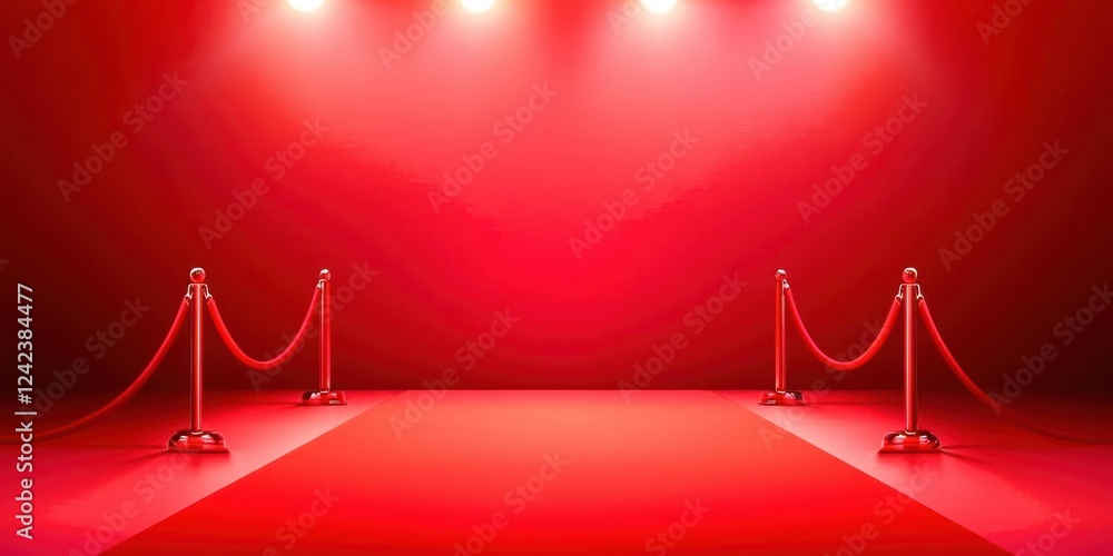 Poster red carpet with two red ropes on either side