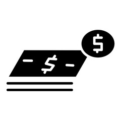 Simple Money Glyph Icon – Minimalist Financial Symbol