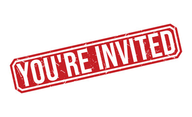 Fototapeta premium YOU’RE INVITED rubber stamp vector illustration on white background