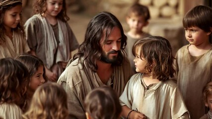 Jesus among children	
