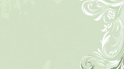 Obraz premium Green floral design, pastel background, invitation