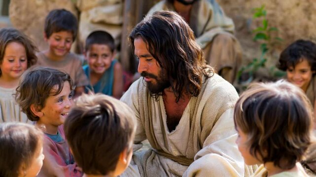 Jesus among children	
