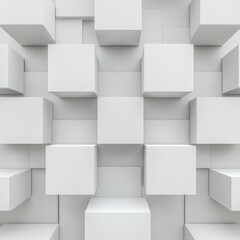 Obraz premium Abstract White Cube Background Modern Geometric Design 3D Render