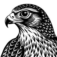 Fototapeta premium hawk head isolated on white