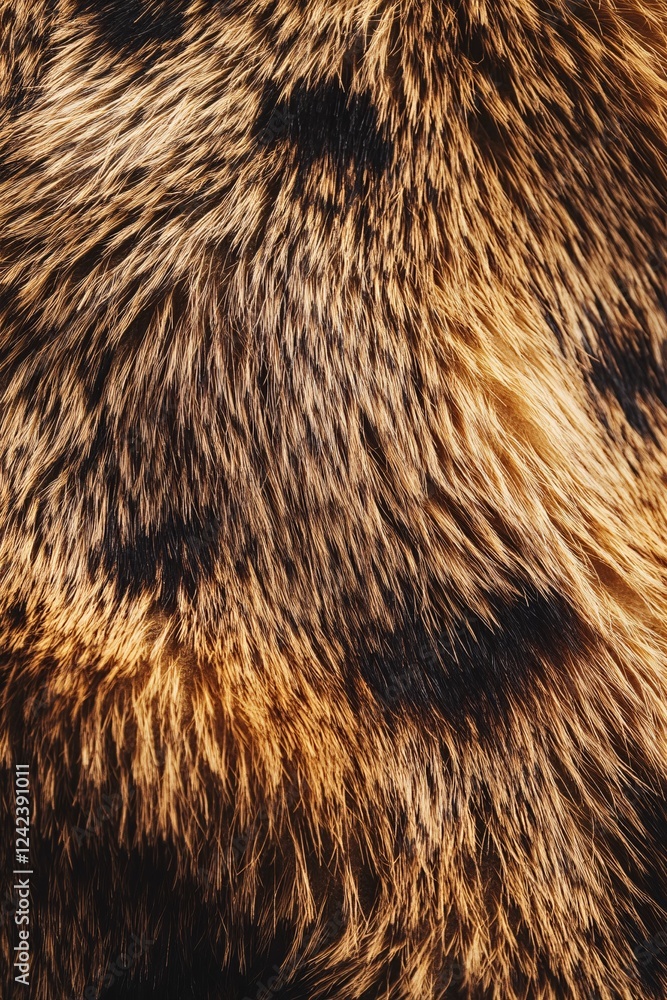 Poster close-up image showcases the distinctive and stunning animal print pattern of bengal cat fur