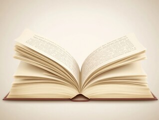 Open Book with Blank Pages on a Soft Background Ideal for Education, Literature, Reading, or Creative Writing Projects and Publications
