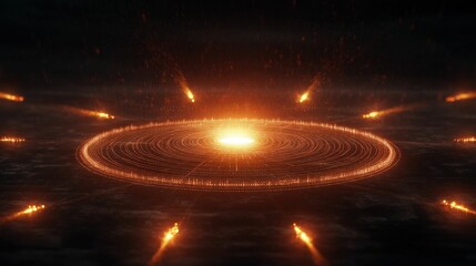 Ai system engaging in battle against threats futuristic cityscape digital sci-fi environment dramatic perspective