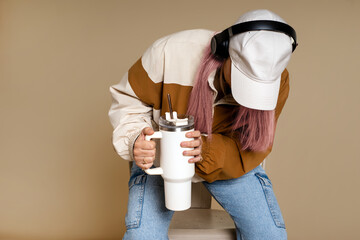 Casual Outfit with Cap and Water Bottle 