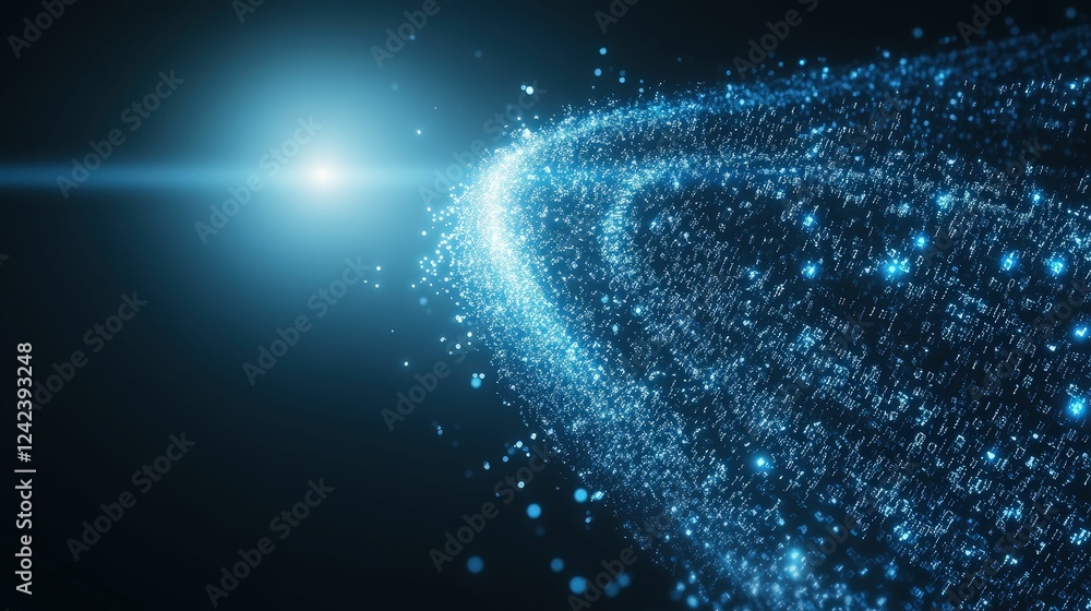 Poster breach of a futuristic quantum encryption system cybersecurity lab digital high-tech environment clo