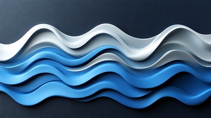 Abstract Blue and White Wavy Design Background