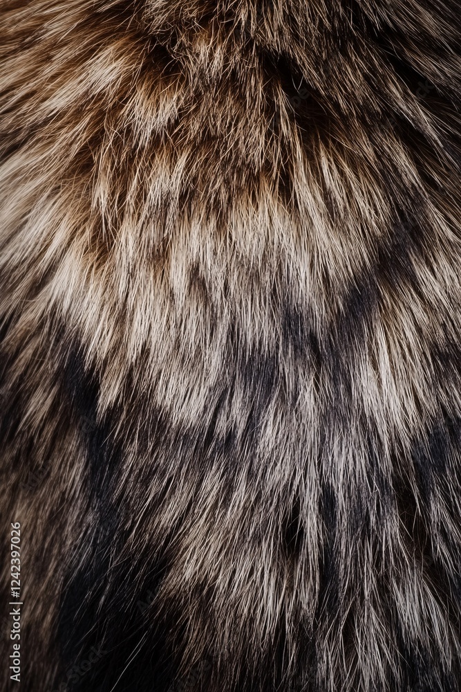 Aufkleber dense silver fox fur creating an interesting background image with its mix of brown, black, and whit
