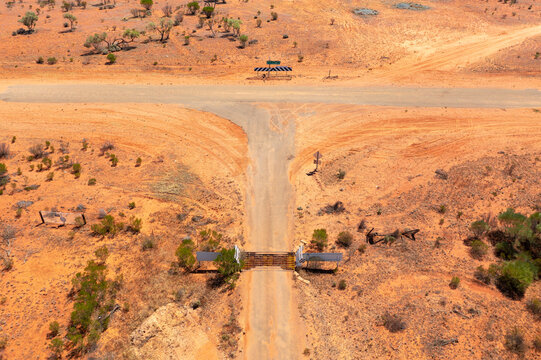 T intersection in a remote desert landscape